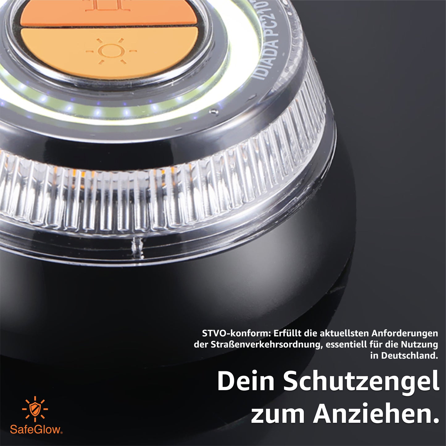 Notlicht Warnleuchte V16 mit DGT Zulassung - Warndreieck für StVO - Auto & Motorrad Safeglow®