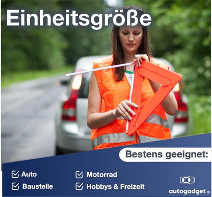 4x Warnwesten Auto 2026 orange ISO20471 Pannenweste Unfallweste Pkw Sicherheitsweste Autozubehör Weste reflektierend Auto, Pkw, LKW Safeglow®