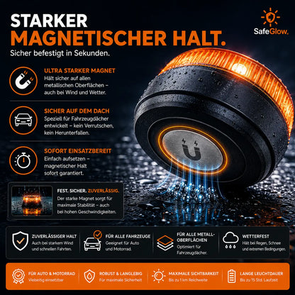 Notlicht Warnleuchte V16 - Warndreieck für StVO - Auto & Motorrad Safeglow®